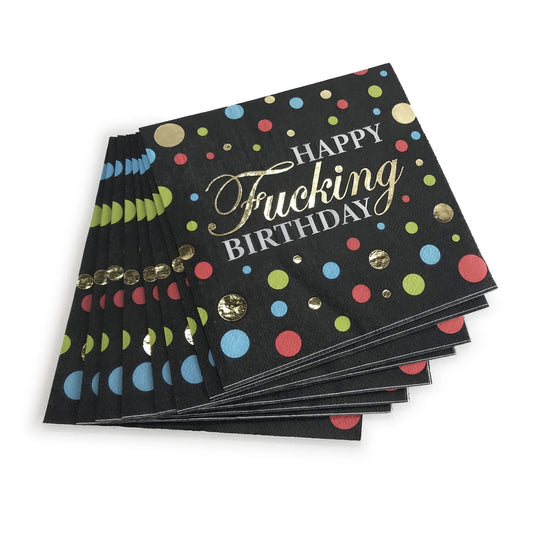 "Happy Fucking Birthday Cocktail Napkins LG-CP1051"