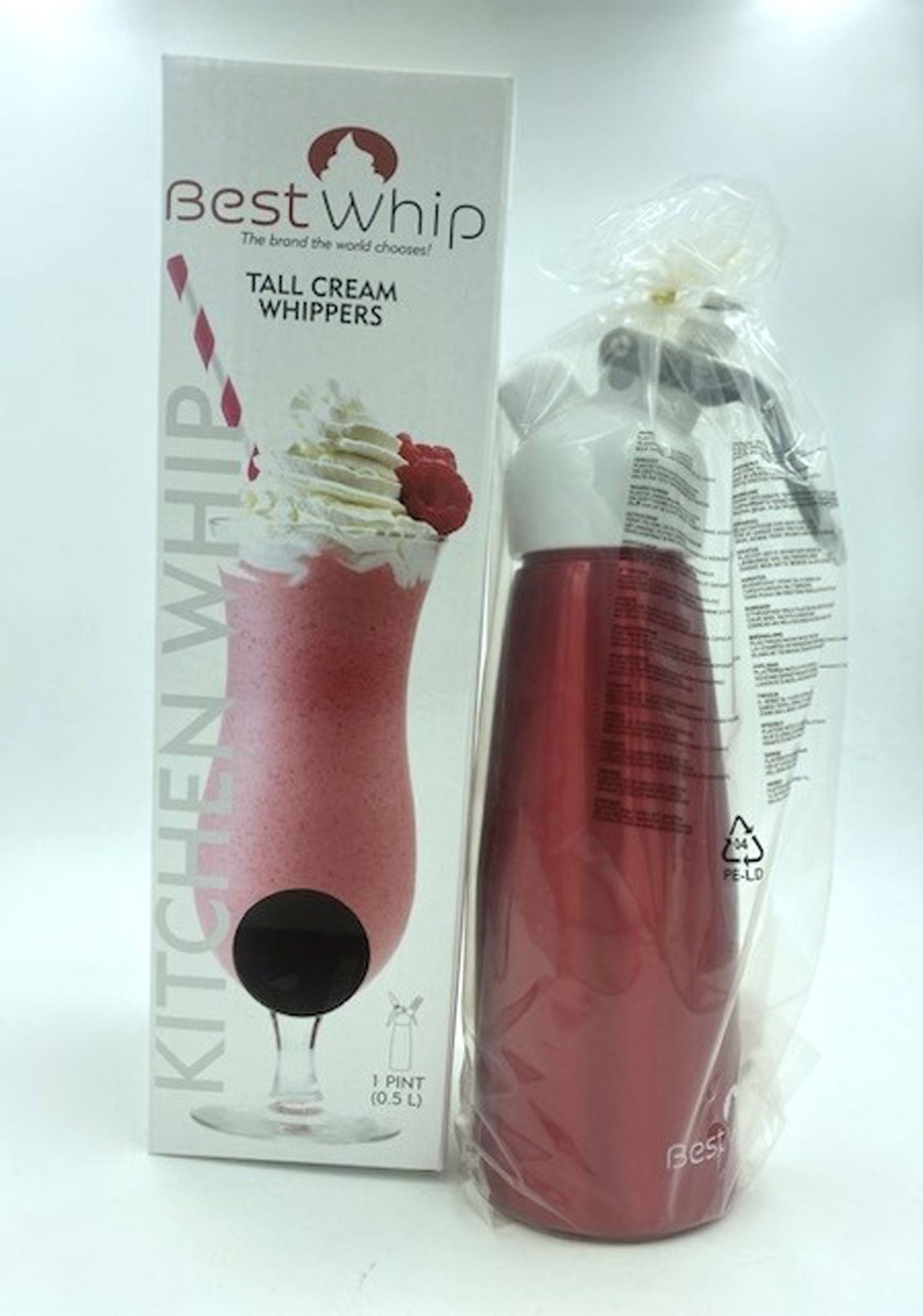 "Tall Cream Whipper 1 Pint - Red JSM-KW50R"