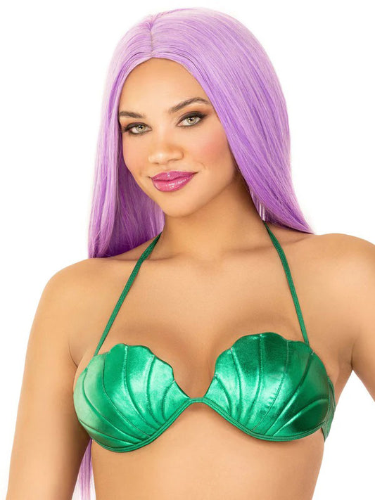 "Mermaid Shell Bra Top - Medium - Green LA-A2901GRNMD"