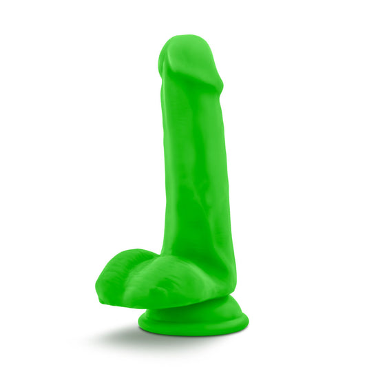 "Neo - 6 Inch Dual Density Cock with Balls - Neon Green BL-59622"