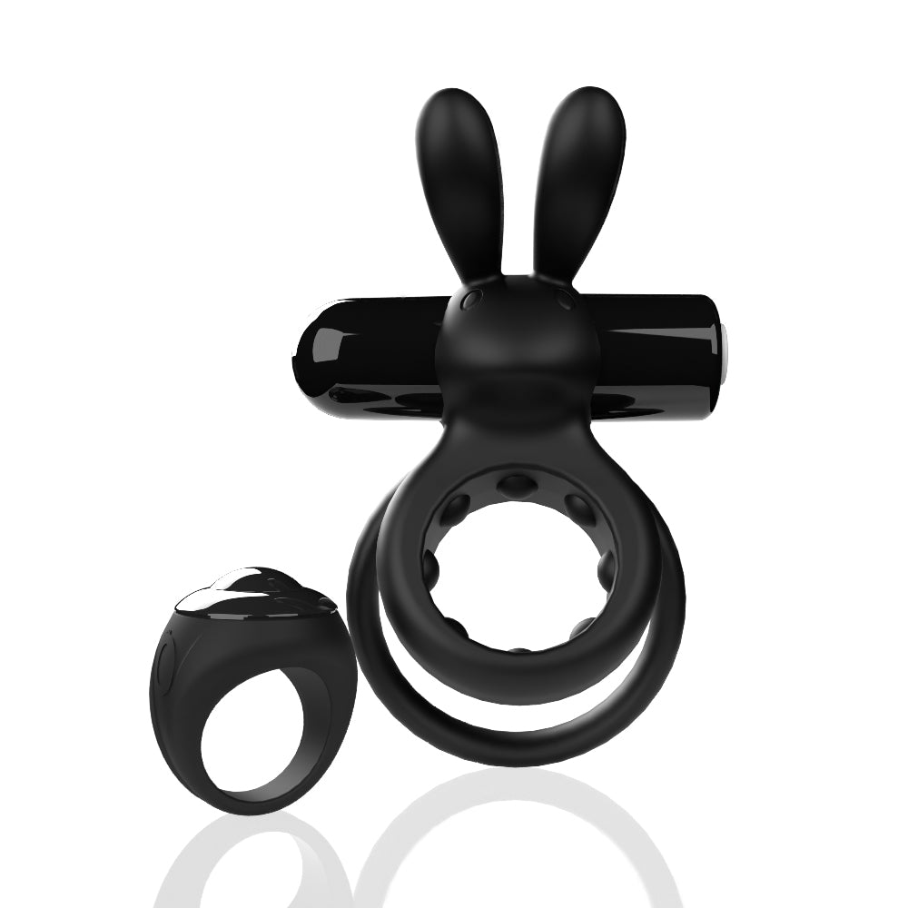 "Screaming O Remote Controlled Ohare Vibrating Ring - Black SO-ARCHAR-BL"